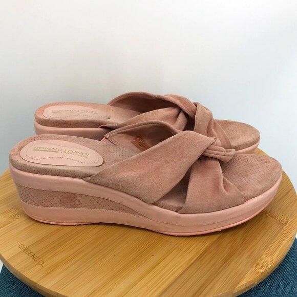 Donald J Pliner Sportique Daisy Shrimp twist  top slide wedge sandals 7.5 - Picture 4 of 16